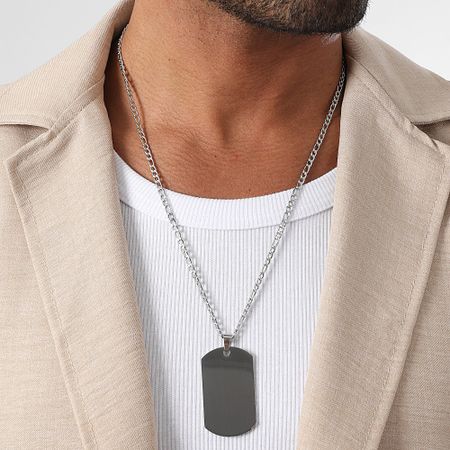 LBO - Collar Placa Militar Plata