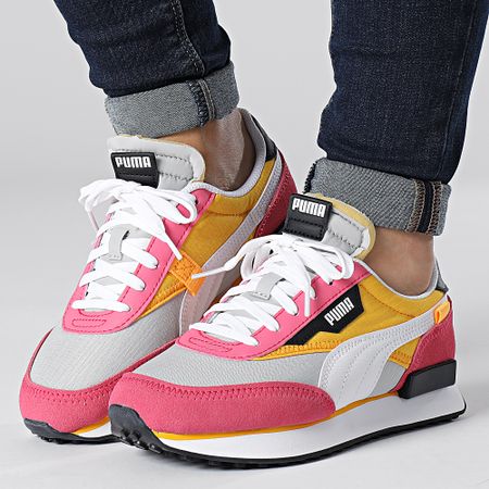 Puma - Mujer Future Rider Play On 371149 Gris Violeta Puesta de Sol Rosa