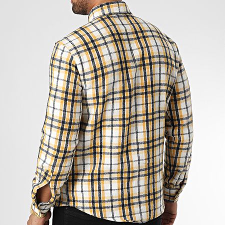 Mackten - Camisa a cuadros manga larga Dessen6 Amarillo