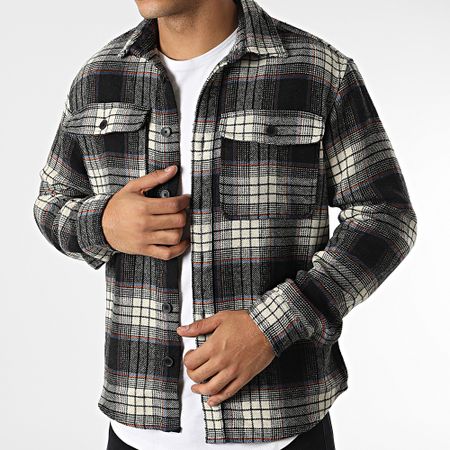 Classic Series - Pablo Negro Beige Camisa de cuadros holgada