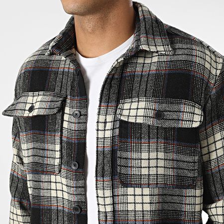 Classic Series - Pablo Negro Beige Camisa de cuadros holgada