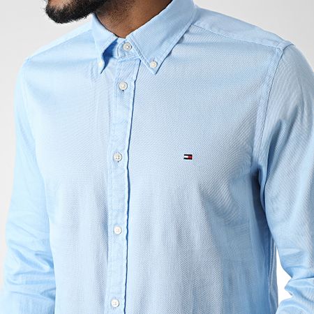 Tommy Hilfiger - Core Flex Camisa Manga Larga Dobby 5038 Azul Claro