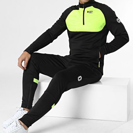 Comme Des Loups - Chándal de fútbol negro amarillo fluo
