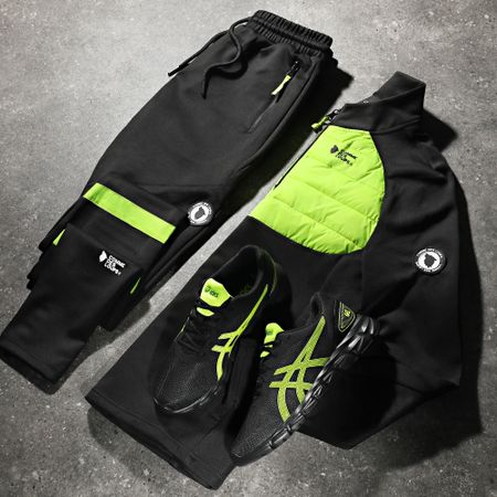 Comme Des Loups - Chándal de fútbol negro amarillo fluo