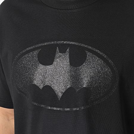 DC Comics - Camiseta oversize logo purpurina grande Batman negro