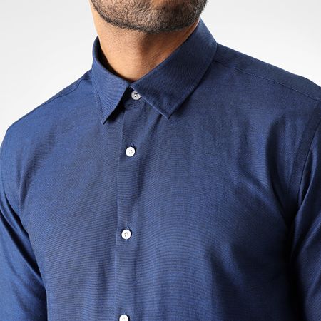 LBO - Camisa de manga larga 2897 Azul marino jaspeado