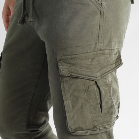 John H - XQ05 Pantalones Cargo Caqui Verde
