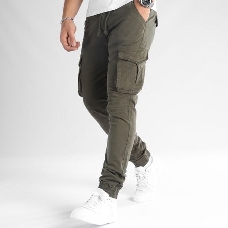 John H - XQ05 Pantalones Cargo Caqui Verde