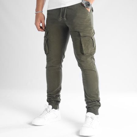 John H - XQ05 Pantalones Cargo Caqui Verde