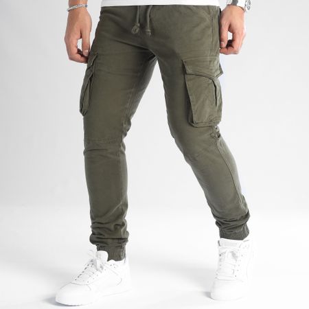 John H - XQ05 Pantalones Cargo Caqui Verde
