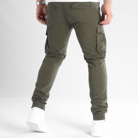 John H - XQ05 Pantalones Cargo Caqui Verde