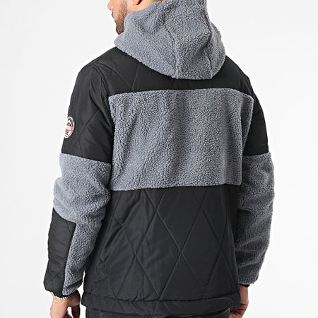 Geographical Norway - Ursam Gris Negro Chaqueta con capucha de forro polar