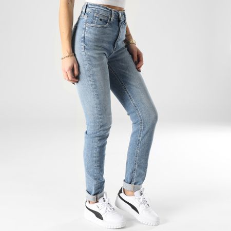 Calvin Klein - Vaqueros pitillo de tiro alto para mujer 0187 Blue Denim