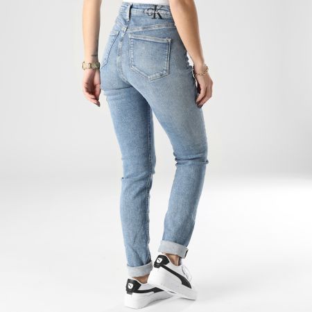 Calvin Klein - Vaqueros pitillo de tiro alto para mujer 0187 Blue Denim