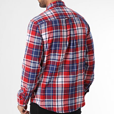 Tommy Jeans - Camisa relajada de manga larga de franela 5404 Azul Roja