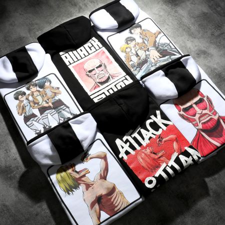 Attaque des Titans - Sudadera con capucha Colossal Titan Blanco Negro