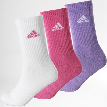 Adidas Performance - 3 Pares De Calcetines IC1313 Blanco Rosa Morado