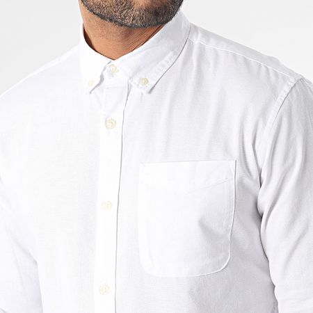 Jack And Jones - Camisa Oxford Manga Larga Blanca