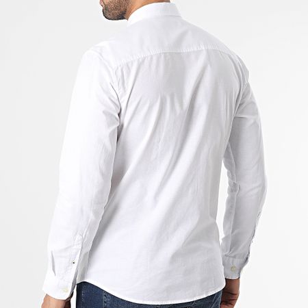 Jack And Jones - Camisa Oxford Manga Larga Blanca