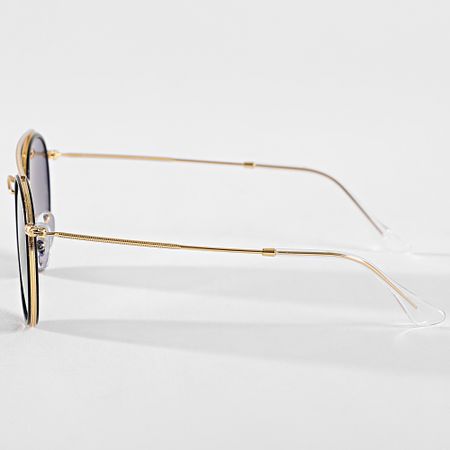 Ray-Ban - Gafas de sol redondas de doble puente RB3647N Gris degradado Oro