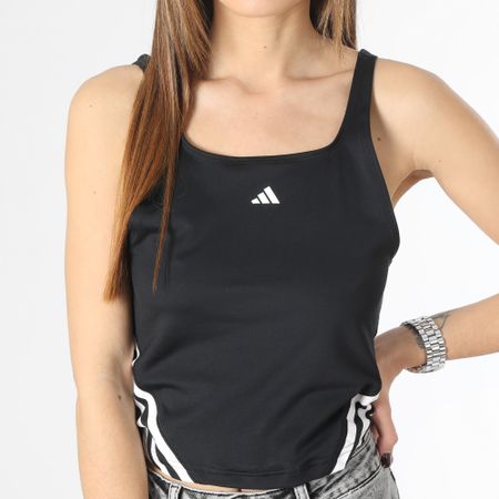 Adidas Performance - Mujeres 3 Stripes Crop Tank HT9430 Negro