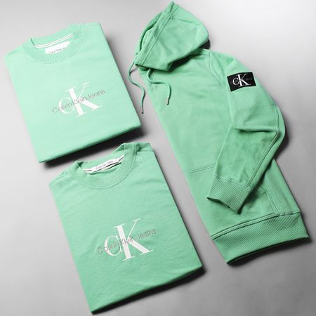 Calvin Klein - Crewneck Oversize Sudadera Grande 3161 Verde claro