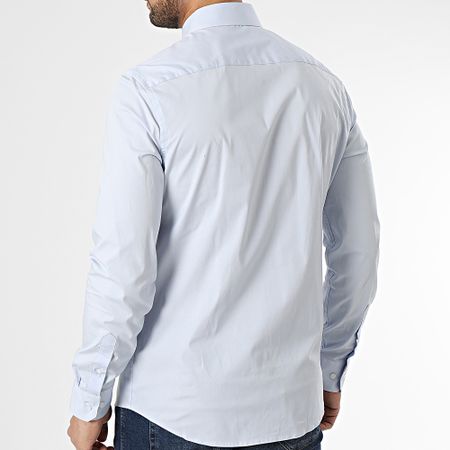 Calvin Klein - Camisa de popelina de manga larga 0856 Azul claro