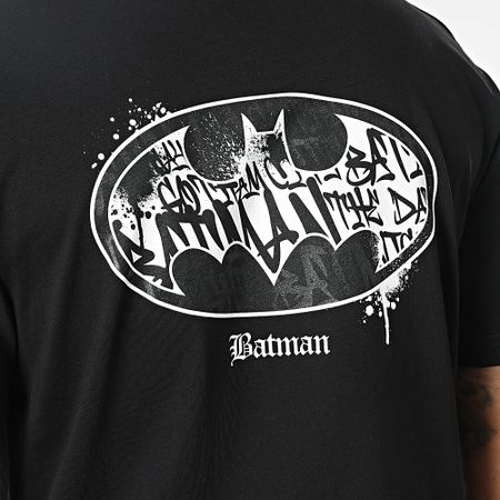 DC Comics - Camiseta oversize Graff Logo Batman Negro Blanco