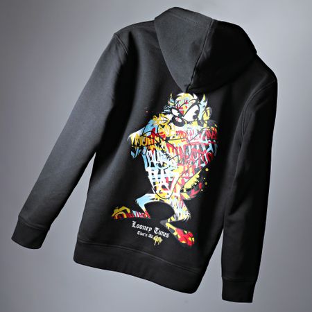 Looney Tunes - Sudadera con capucha Taz Graff Negra