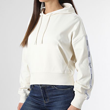 HUGO - Defira Sudadera con capucha a rayas para mujer 50489128 Beige