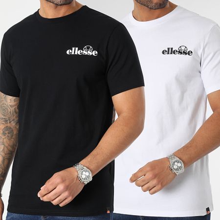 Ellesse - Lote de 2 camisetas Bourne 2 SLB19568 Negro Blanco