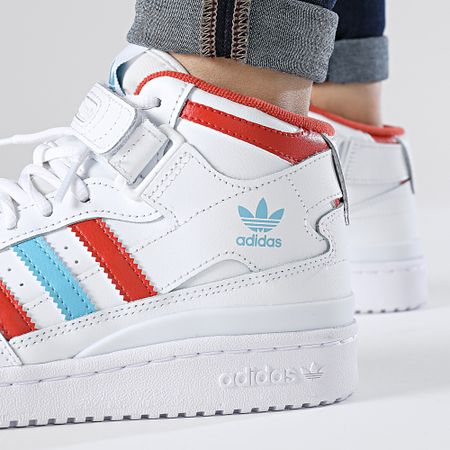 Adidas Originals - Zapatillas Forum Mid Mujer HQ1952 Nube Blanco Rojo Azul