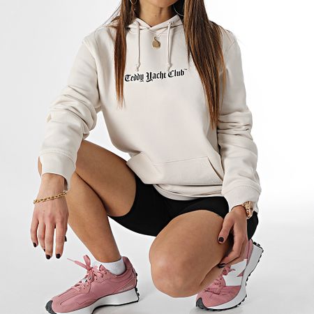 Teddy Yacht Club - Sudadera con capucha para mujer Art Series Rosa Beige