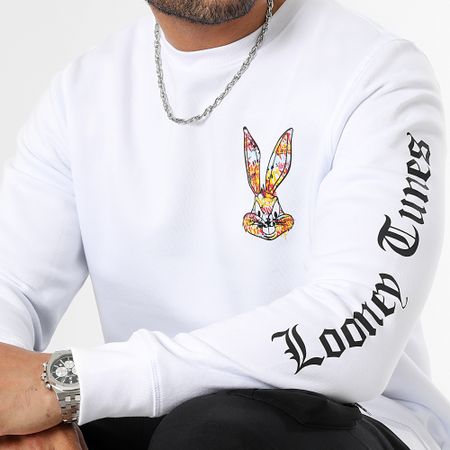 Looney Tunes - Sudadera Bugs Bunny Crewneck Sleeve Blanco