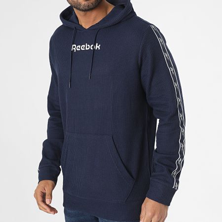 Reebok - Reebok Identity Vector Tape Sudadera con capucha HZ3369 Azul marino