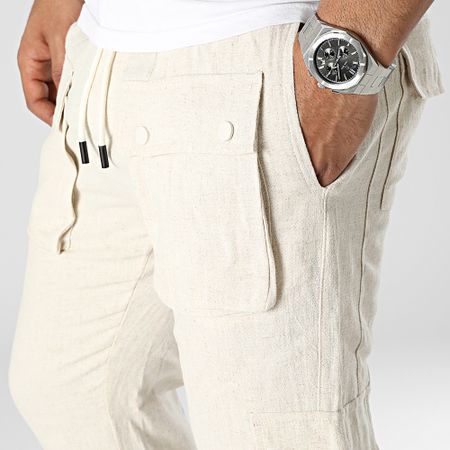 John H - Pantalones Cargo Beige