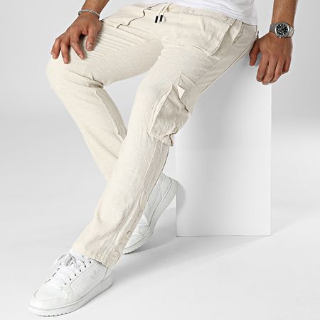 John H - Pantalones Cargo Beige