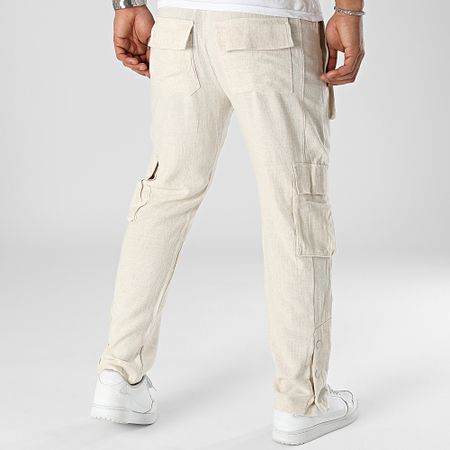 John H - Pantalones Cargo Beige