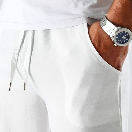 LBO - Pantalón Corto Chino Efecto Lino 0247 Blanco