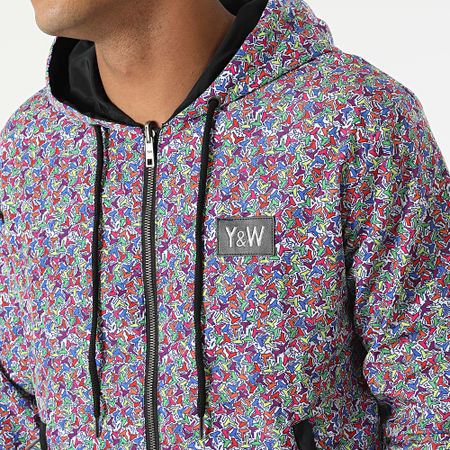 Y et W - Uzy Chaqueta con capucha y cremallera Negro Blanco Reversible