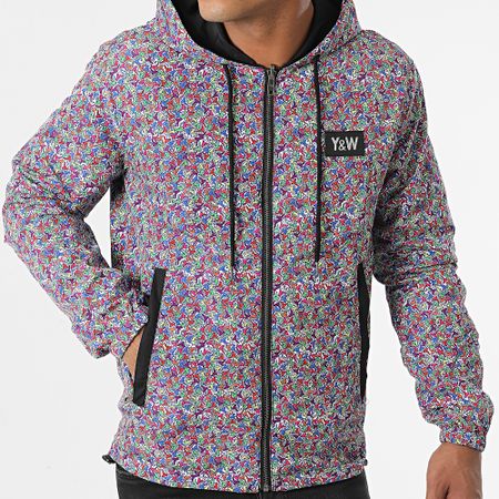 Y et W - Uzy Chaqueta con capucha y cremallera Negro Blanco Reversible