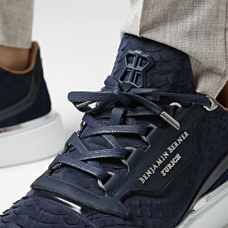 Benjamin Berner - Zapatillas Raphael Matt Nappa Azul Marino Pitón