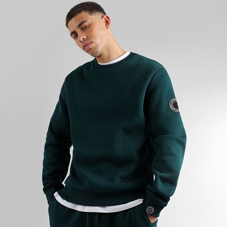 Classic Series - Conjunto de sudadera de cuello redondo y pantalón corto Cargo Jogging 1102 1108 Verde