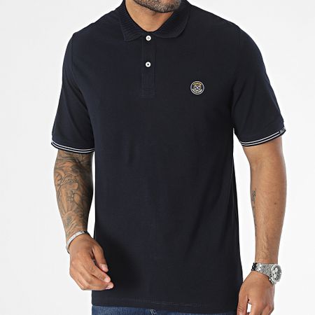 Jack And Jones - Polo de goma de manga corta azul marino