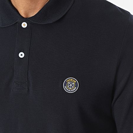 Jack And Jones - Polo de goma de manga corta azul marino
