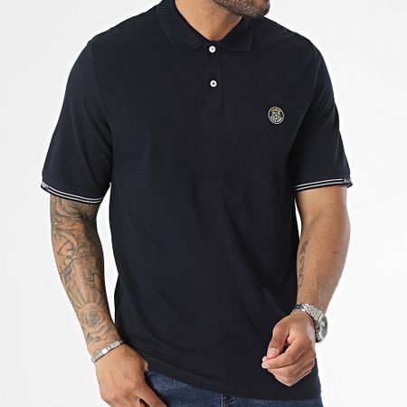 Jack And Jones - Polo de goma de manga corta azul marino
