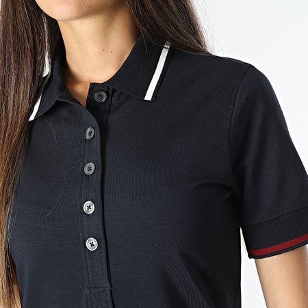 Tommy Hilfiger - Vestido Polo Mujer Manga Corta Reg Split Global 8848 Azul Marino