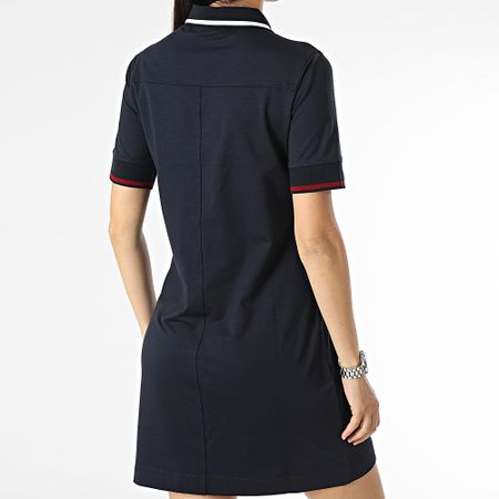 Tommy Hilfiger - Vestido Polo Mujer Manga Corta Reg Split Global 8848 Azul Marino
