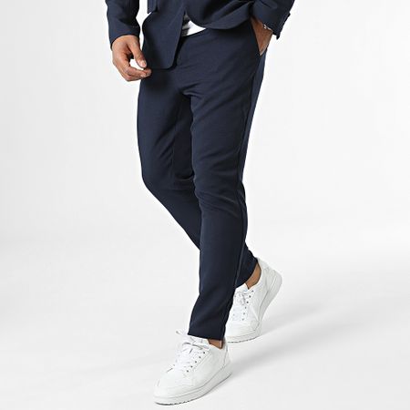 Frilivin - Conjunto de chaqueta blazer y pantalón chino azul marino