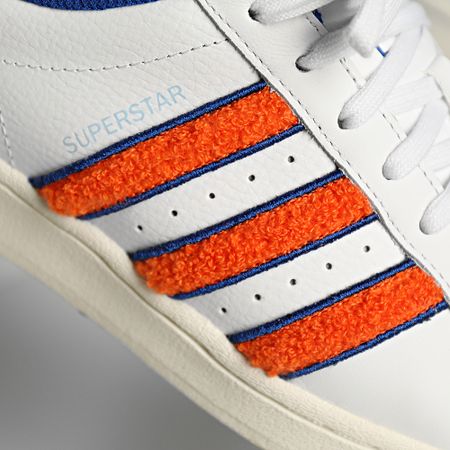 Adidas Originals - Zapatillas Superstar IF7610 Calzado Blanco Naranja Azul Real